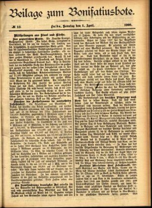 Zweite Ausgabe vom Sonntag, den 01. April 1900.