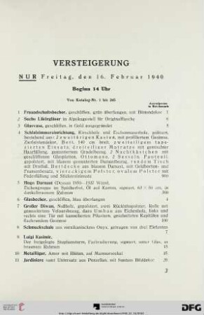 Freitag, den 16. Februar 1940, Beginn 14 Uhr (Nr. 1-245)