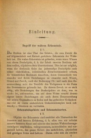Leitfaden der Logik und der empirischen Psychologie für den Unterricht an Gymnasien und anderen höheren Lehr-Anstalten und zum Selbstunterricht, 1. Logik