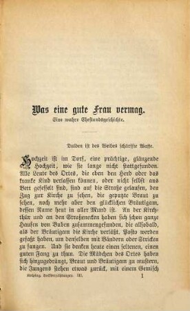 Ausgewählte Volkserzählungen, 3. Was eine gute Frau vermag [u.a.]
