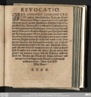 [III.] Revocatio.