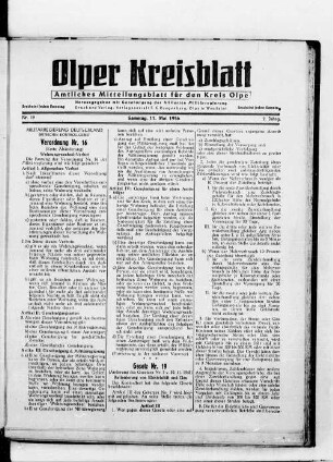 Olper Kreisblatt : amtliches Mitteilungsblatt für den Kreis Olpe