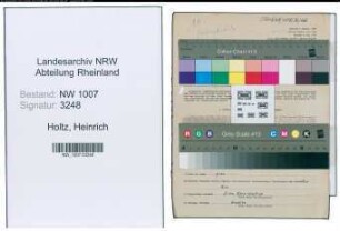 Entnazifizierung Heinrich Holtz , geb. 04.12.1905 (Verw.Angestellter)