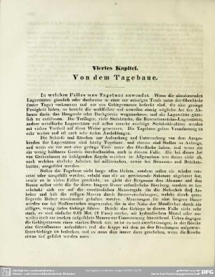 Viertes Kapitel. Von dem Tagebaue