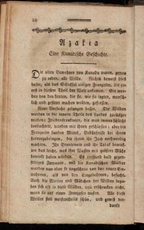 Azakia Eine Kanadische Geschichte.