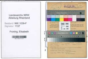 Entnazifizierung Elisabeth Froning , geb. 25.04.1894 (Postassistentin)