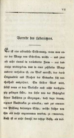 Vorrede des Uebersetzers