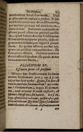 Principium XV. Essentia prior est persona.
