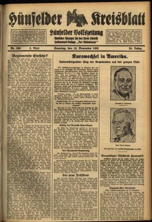 Zweite Ausgabe vom Samstag, den 12. November 1932.