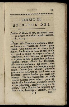 Sermo III. Spiritus Dei.