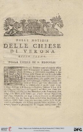 Della Chiesa di S. Procolo