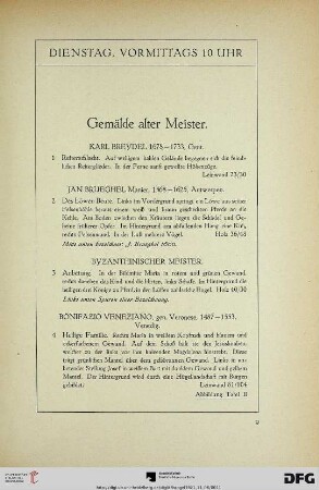 Gemälde alter Meister (Nr. 1-33)