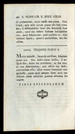 CXXII. Trajanus Plinio S.