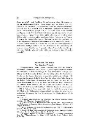 Einzelne pädagogische Richtungen, Pädagogen und Schulmänner : dritte Abteilung ; Herbart und seine Schule ; [Pädagogik und Bildungswesen]