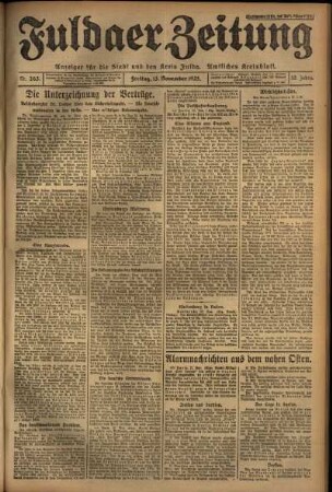 Ausgabe vom Freitag, den 13. November 1925.