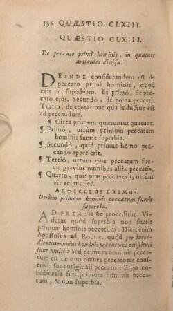 Quaestio CLXIII. De peccato primi hominis, in quatuor articulos divisa.