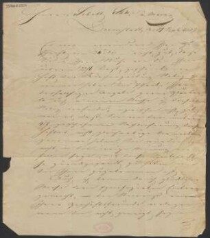 Brief an B. Schott's Söhne : 27.09.1827