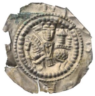 Fundmünze, Brakteat, Reiterbrakteat, um 1250 - 1275