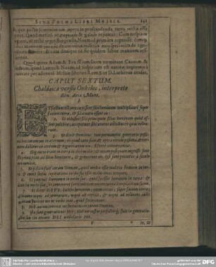 Caput Sextum. Chaldaica versio Onkelos, interprete Ben. Aria