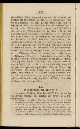 II. Bewässerung der Wiesen