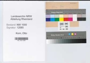 Entnazifizierung Otto Korn, geb. 31.05.1898 (Staatsarchivrat)