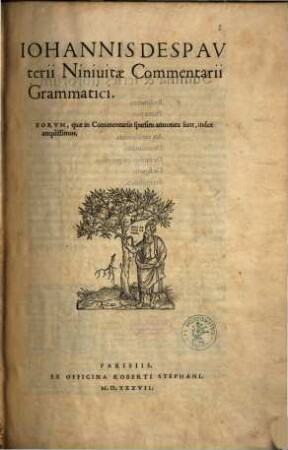 Iohannis Despavterii Niniuitae Commentarii Grammatici : Eorvm, quae in commentariis sparsim annotata sunt, index amplissimus