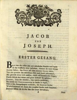 Jacob und Joseph : ein Gedicht in vier Gesaengen
