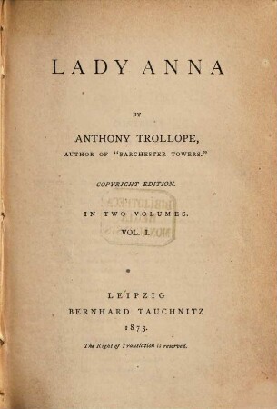 Lady Anna, 1