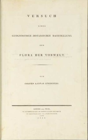 H. 1: Versuch Einer Geognostisch-Botanischen Darstellung Der Flora Der Vorwelt [Tafelbd.]
