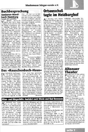 Ortsausschuß tagte im Heidbarghof