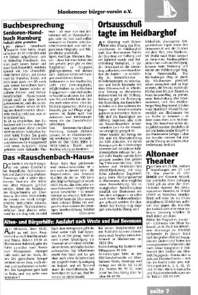 Ortsausschuß tagte im Heidbarghof