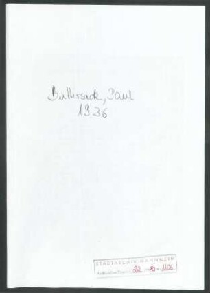 Buttersack, [& ], an Wichert