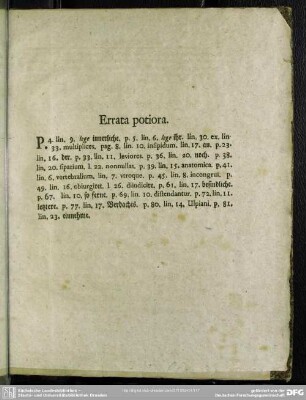 Errata potiora