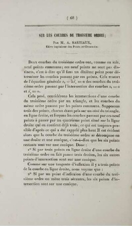 Sur les courbes du troisiéme ordre.