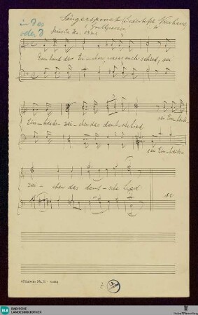 Sängerspruch - Mus. Hs. 1341 : Coro maschile; C