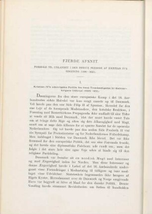 Fjerde Afsnit. Forhold Til Udlandet I Den Første Periode Af Kristian IV's Regering (1596-1625).