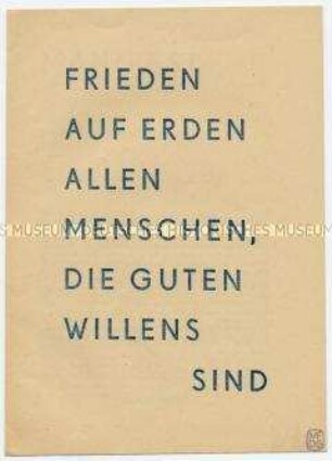 Sonderdruck des Manifestes des 2. Weltfriedenskongresses an die Völker der Welt, mit Adresse an die UNO