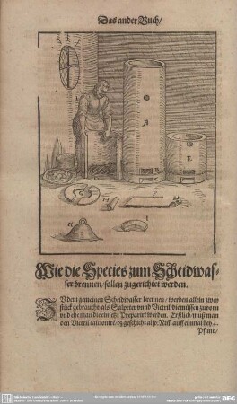 Wie die Species zum Scheidwasse brennen/ sollen zugerichtet werden.