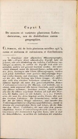 Caput I. De numero et varietate plantarum Labradoricarum, seu de distributione earum geographica.