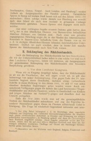 II. Bekämpfung des Mädchenhandels