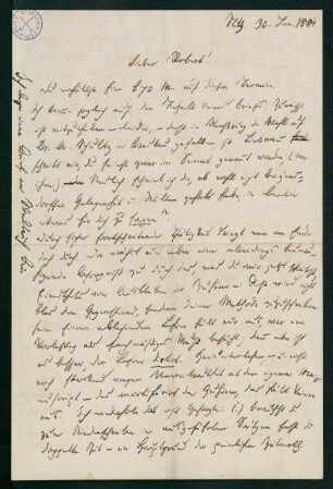 Brief vom 30. Januar 1881