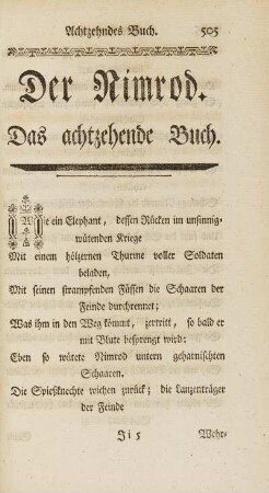 Das achtzehende Buch.