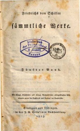 Friedrich von Schillers sämmtliche Werke, Fünfter Band. Geschichte des Abfalls der vereinigten Niederlande von der spanischen Regierung
