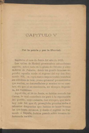 Capítulo V - Por la patria y por la libertad.