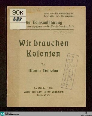 Wir brauchen Kolonien