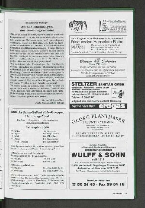 Zu unserer Beilage: An alle Ehemaligen der Siedlungsschule!
