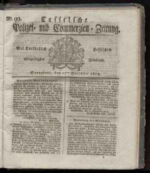 Nr. 99, Sonnabend, den 11ten December 1819