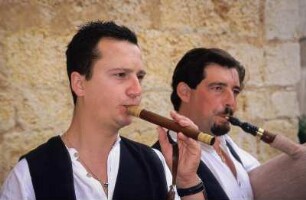 Spanien. Mallorca. Binissalem. Weinfest. Musikanten