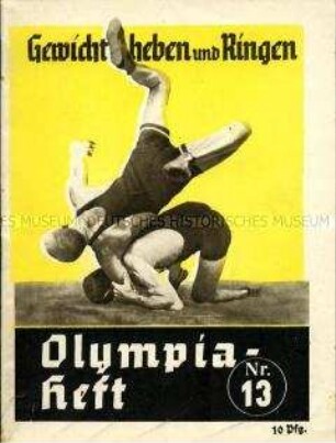 Begleitheft zu den Olympischen Spielen 1936 für die Sportarten Gewichtheben und Ringen