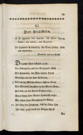 XI. Der Prüfstein